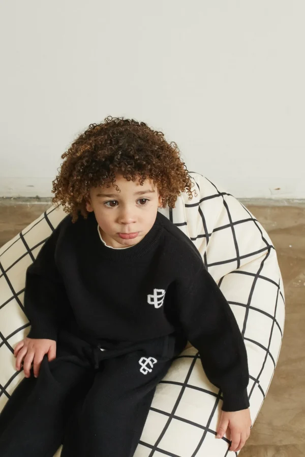 The Couture Club Kids Knitted Emblem Crew