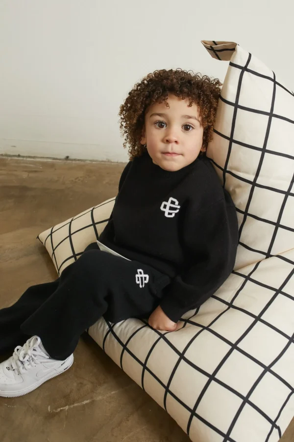 The Couture Club Kids Knitted Emblem Jogger