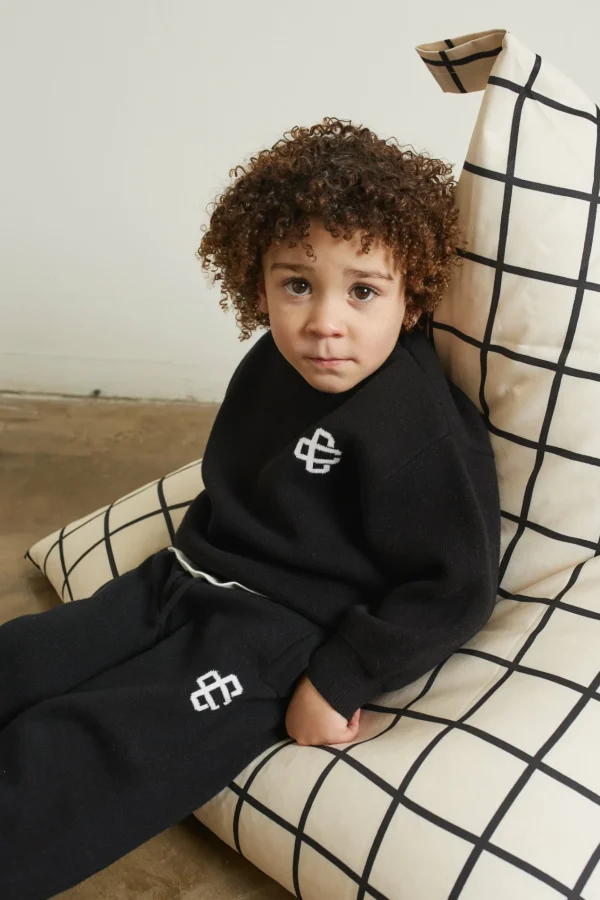 The Couture Club Kids Knitted Emblem Jogger