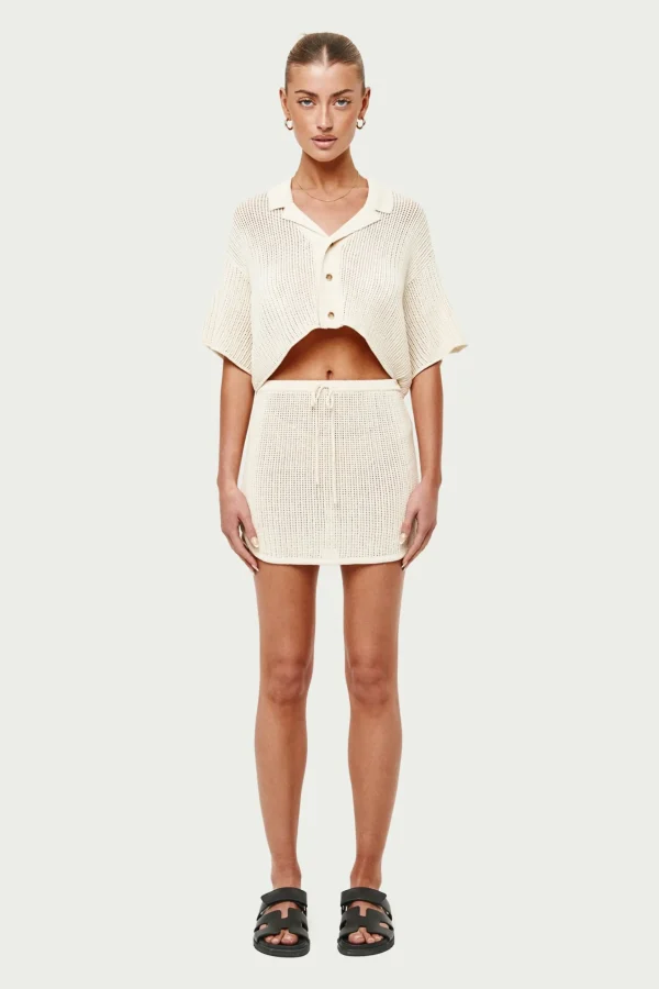 The Couture Club Knitted Cropped Resort Shirt