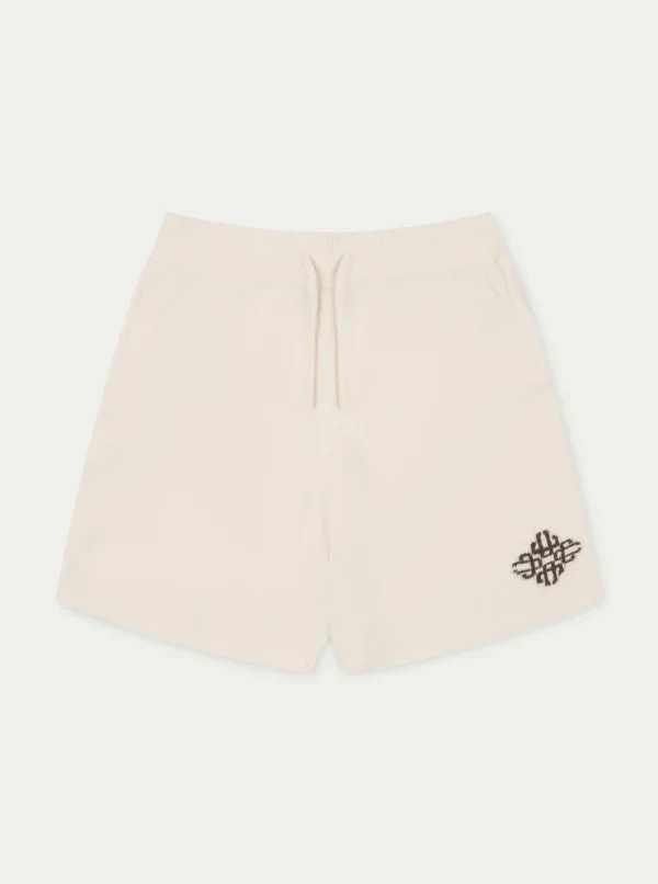 The Couture Club Lightweight Fluffy Knit Emblem Shorts