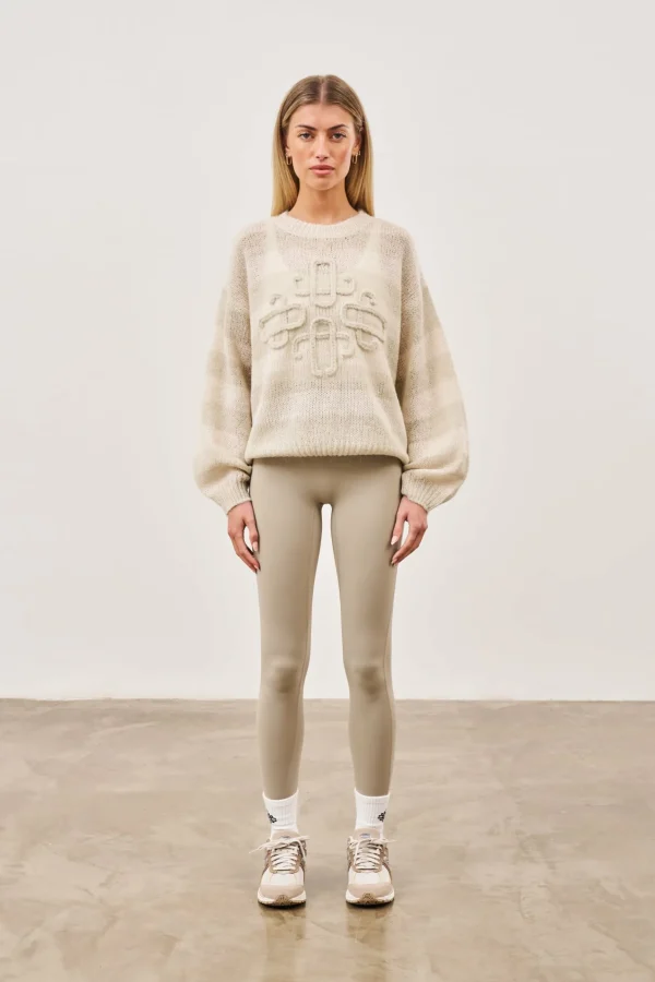 The Couture Club Lightweight Stripe Emblem Oversized Knit Jumper