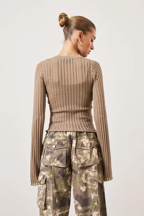 The Couture Club Loose Knit Long Sleeve Top