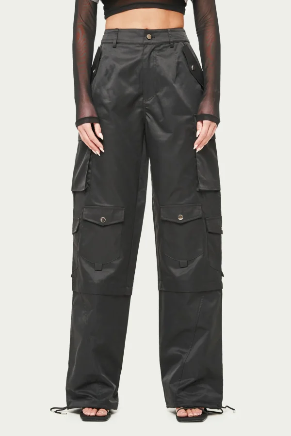 The Couture Club Oversized Tie Hem Cargo Pants
