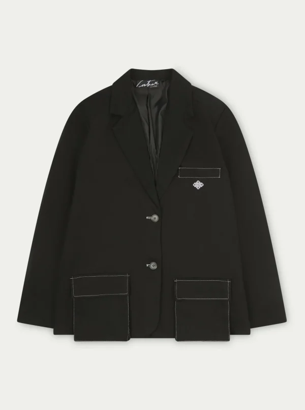 The Couture Club Oversized Twill Blazer