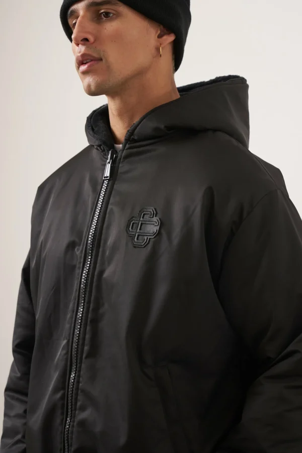 The Couture Club Padded Reversible Faux Fur Zip Through Jacket