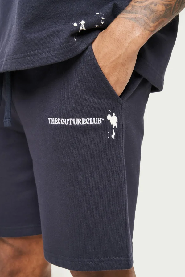 The Couture Club Paint Detail Heavyweight Shorts