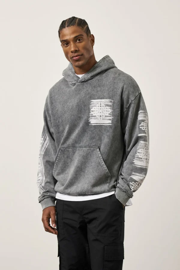 The Couture Club Paint Effect Emblem Hoodie
