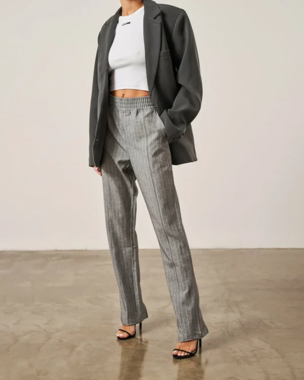 The Couture Club Pinstripe Smart Zip Hem Tailored Trouser