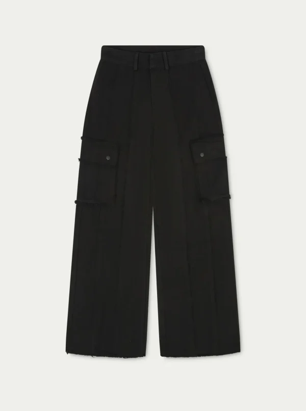 The Couture Club Raw Seam Detail Wide Leg Cargo