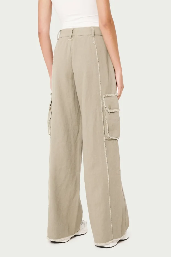 The Couture Club Raw Seam Detail Wide Leg Cargo