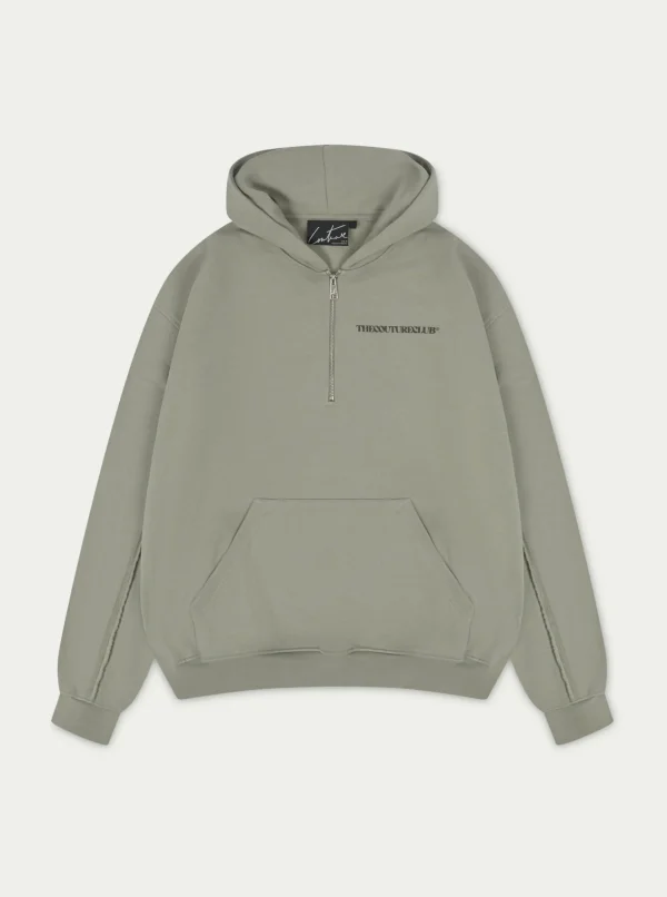 The Couture Club Raw Seam Quarter Zip Hoodie