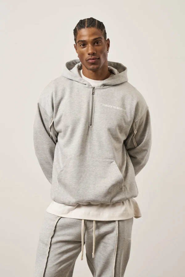 The Couture Club Raw Seam Quarter Zip Hoodie