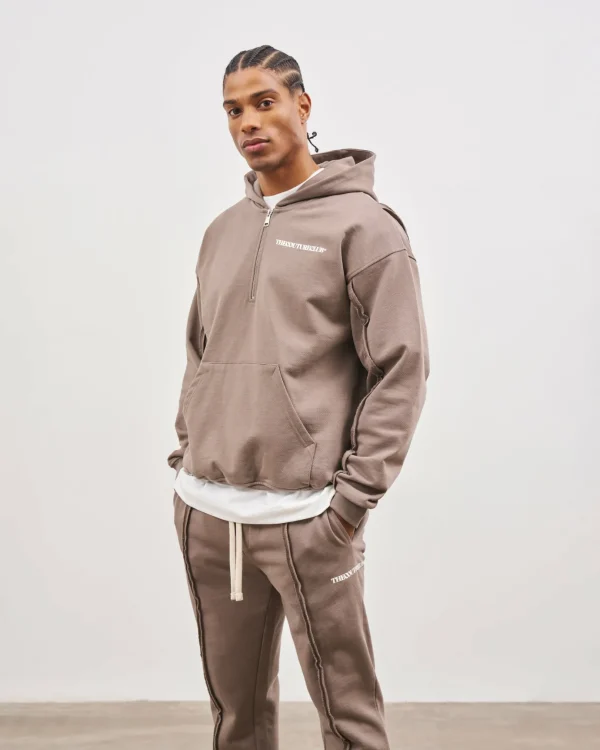 The Couture Club Raw Seam Quarter Zip Hoodie