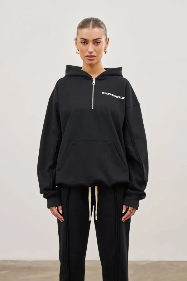 The Couture Club Raw Seam Quarter Zip Hoodie