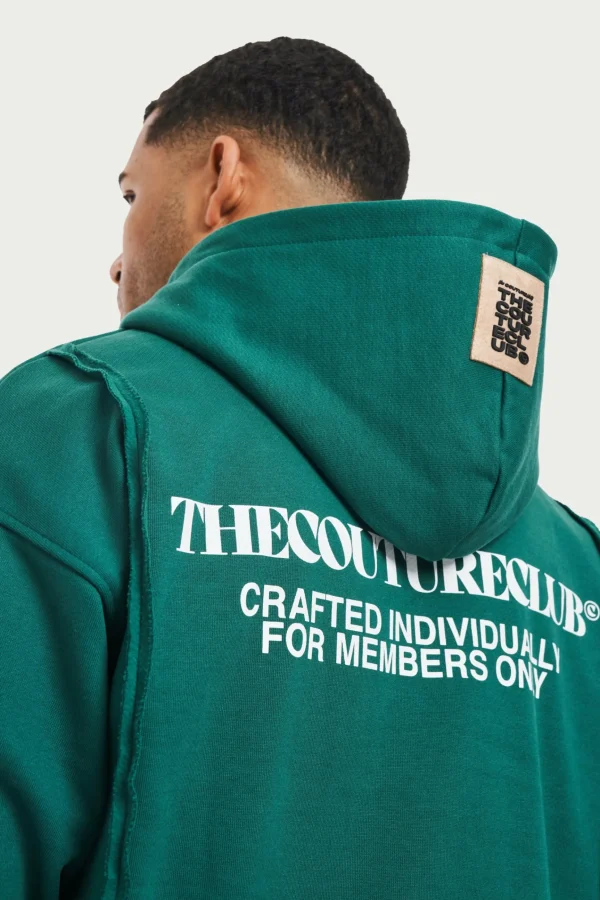 The Couture Club Raw Seam Quarter Zip Hoodie