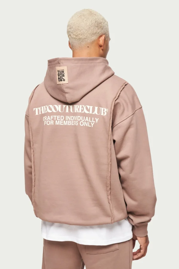 The Couture Club Raw Seam Quarter Zip Hoodie