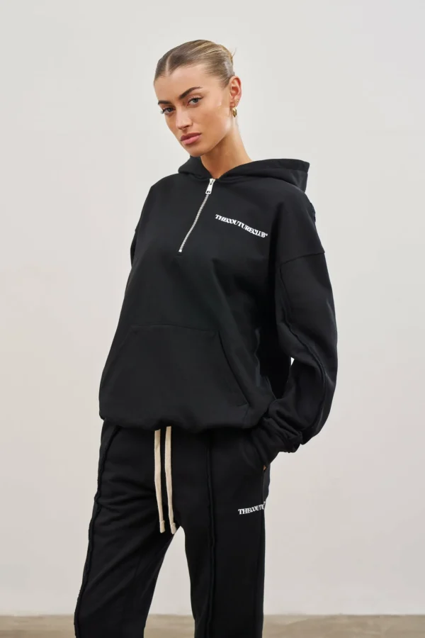 The Couture Club Raw Seam Quarter Zip Hoodie