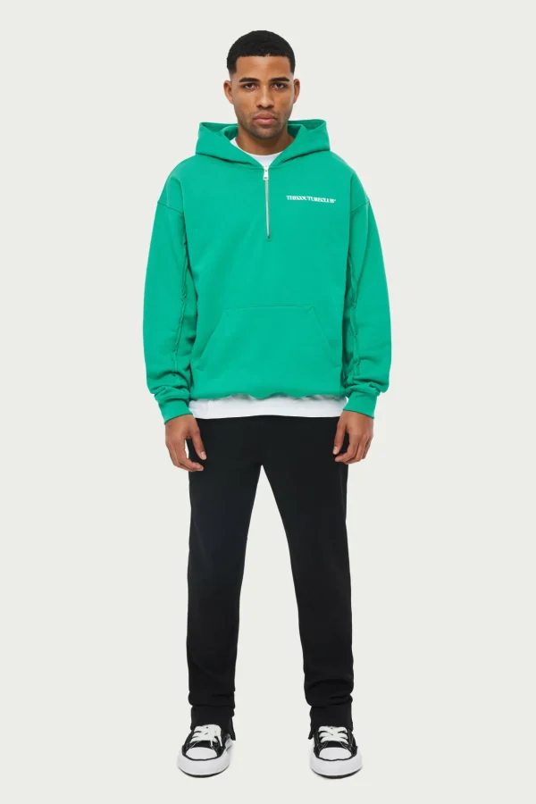 The Couture Club Raw Seam Quarter Zip Hoodie