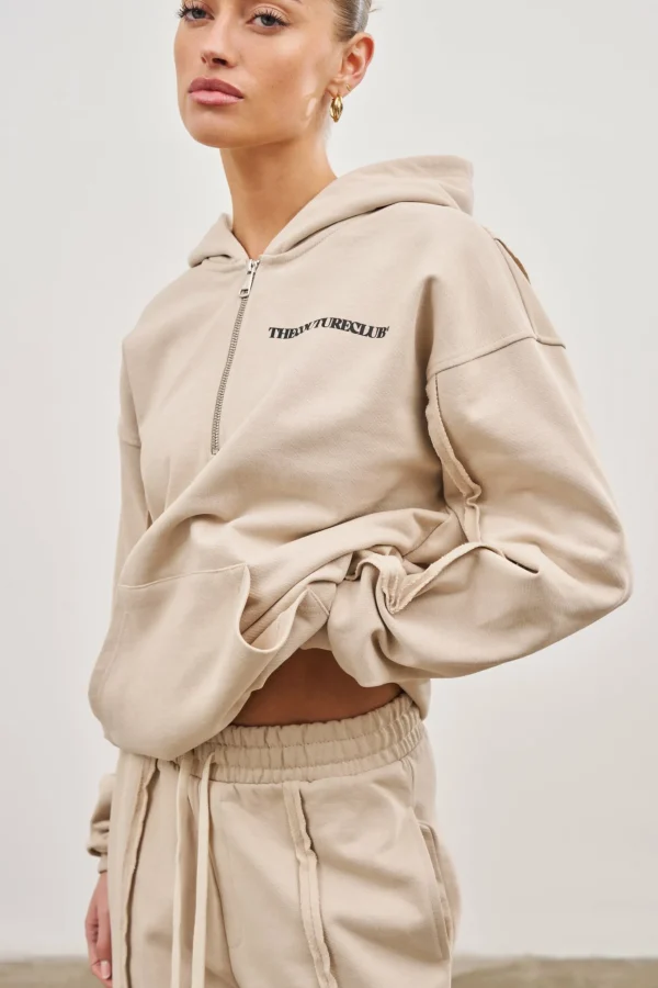 The Couture Club Raw Seam Quarter Zip Hoodie