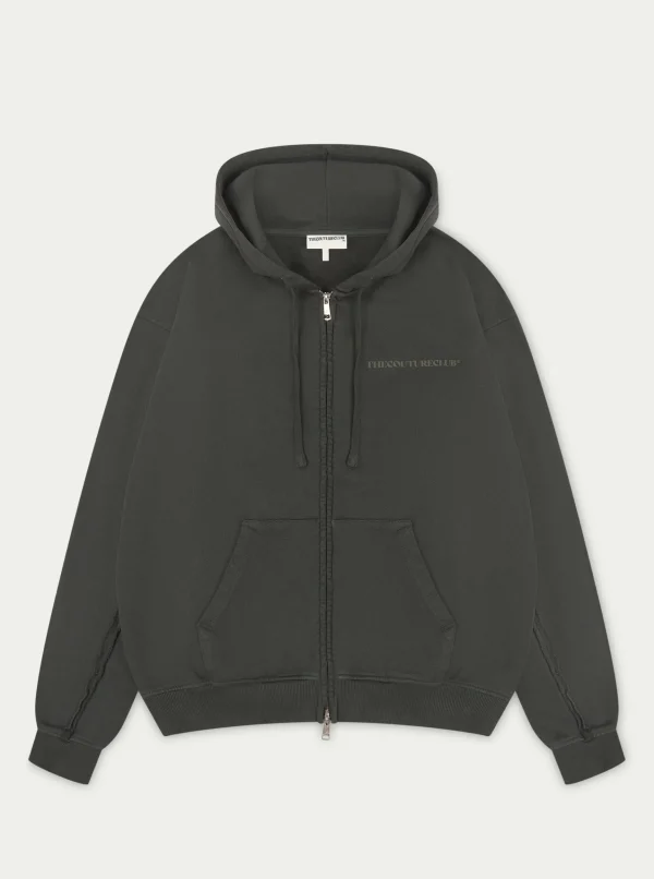 The Couture Club Raw Seam Zip Through Hoodie
