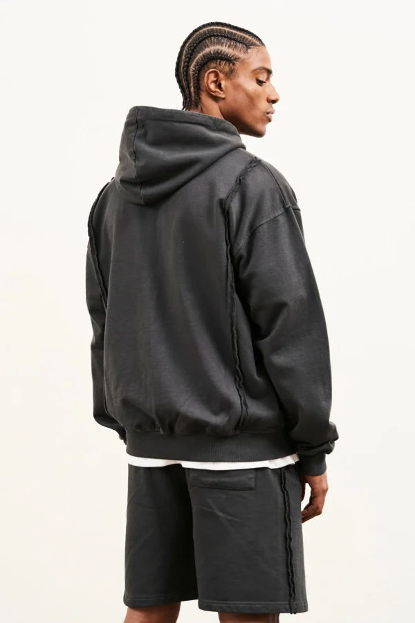 The Couture Club Raw Seam Zip Through Hoodie