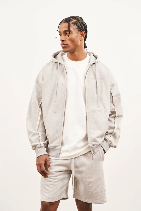 The Couture Club Raw Seam Zip Through Hoodie