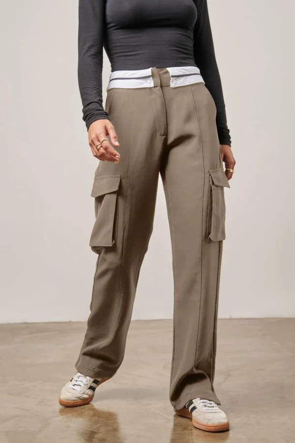 The Couture Club Reverse Waistband Smart Cargo Trouser