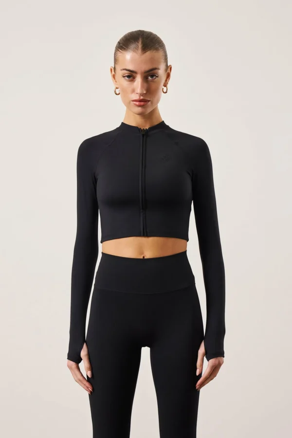 The Couture Club Sculpting Emblem Zip Through Top