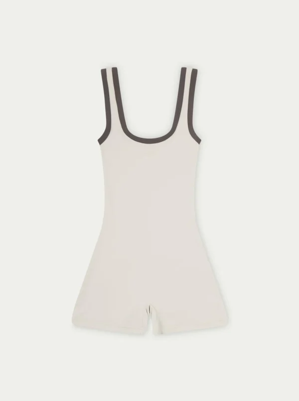 The Couture Club Sculpting Stretch Emblem Contrast Piping Unitard