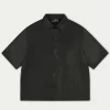 The Couture Club Short Sleeve Boxy Leather Shirt
