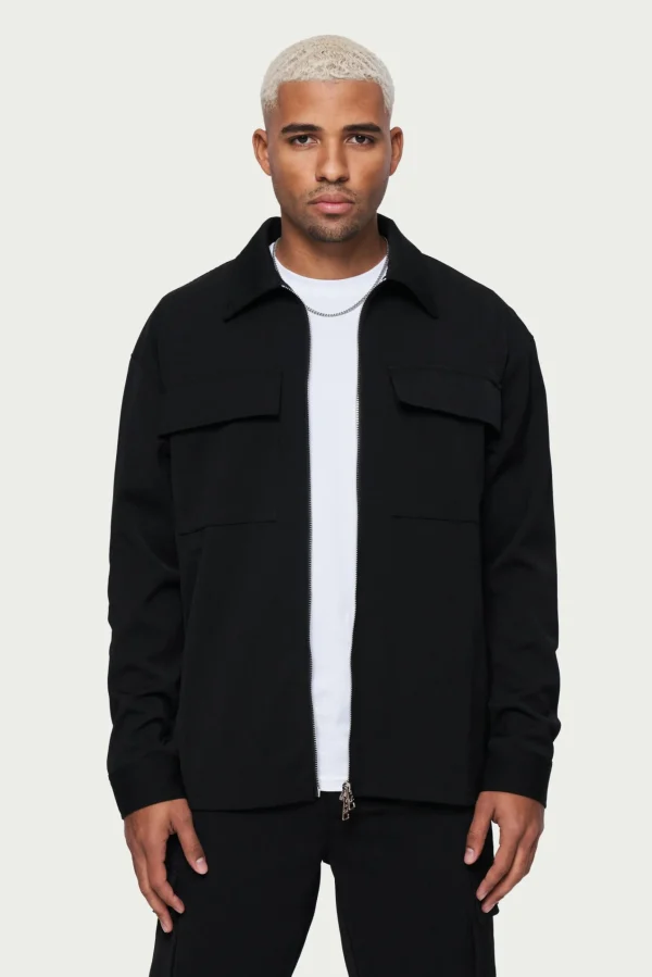 The Couture Club Technical Rib Zip Through Shacket