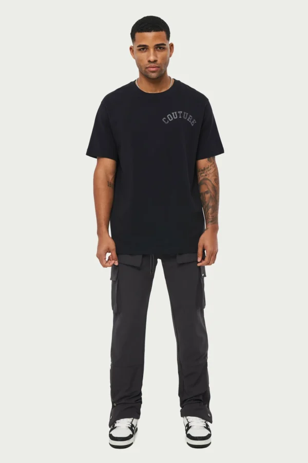 The Couture Club Technical Stretch Popper Detail Cargo Pants