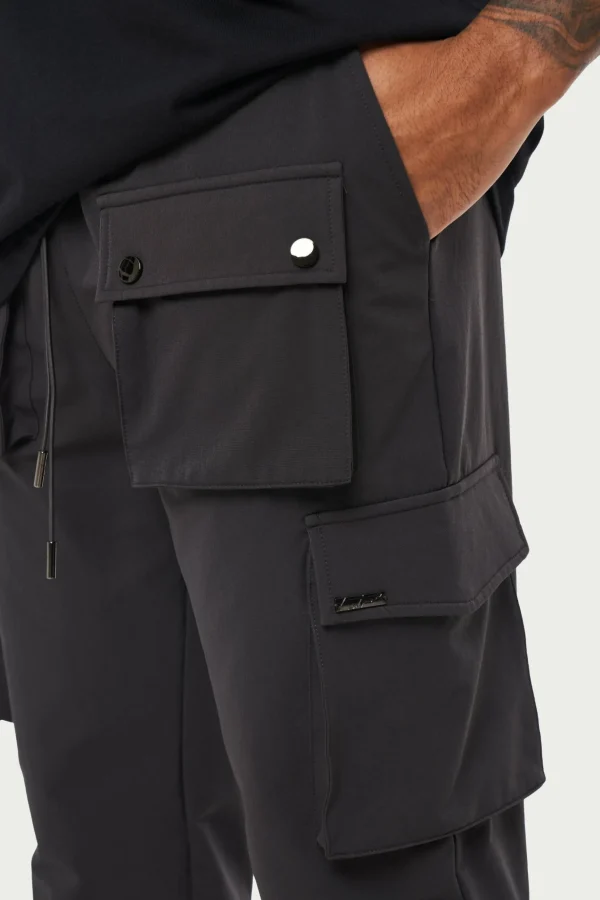 The Couture Club Technical Stretch Popper Detail Cargo Pants