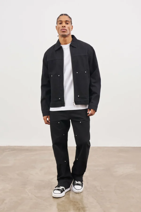 The Couture Club Twill Rivet Detail Carpenter Jacket
