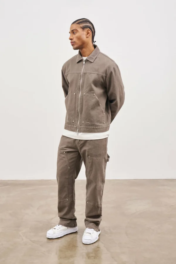 The Couture Club Twill Rivet Detail Carpenter Pant