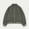 The Couture Club Vintage Look Faux Leather Bomber Jacket