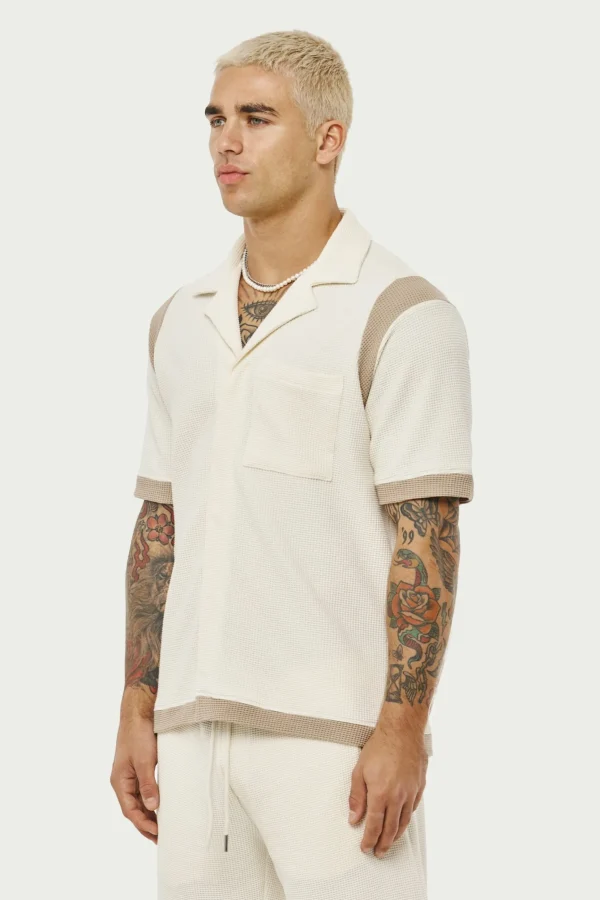 The Couture Club Waffle Tonal Textured Shirt