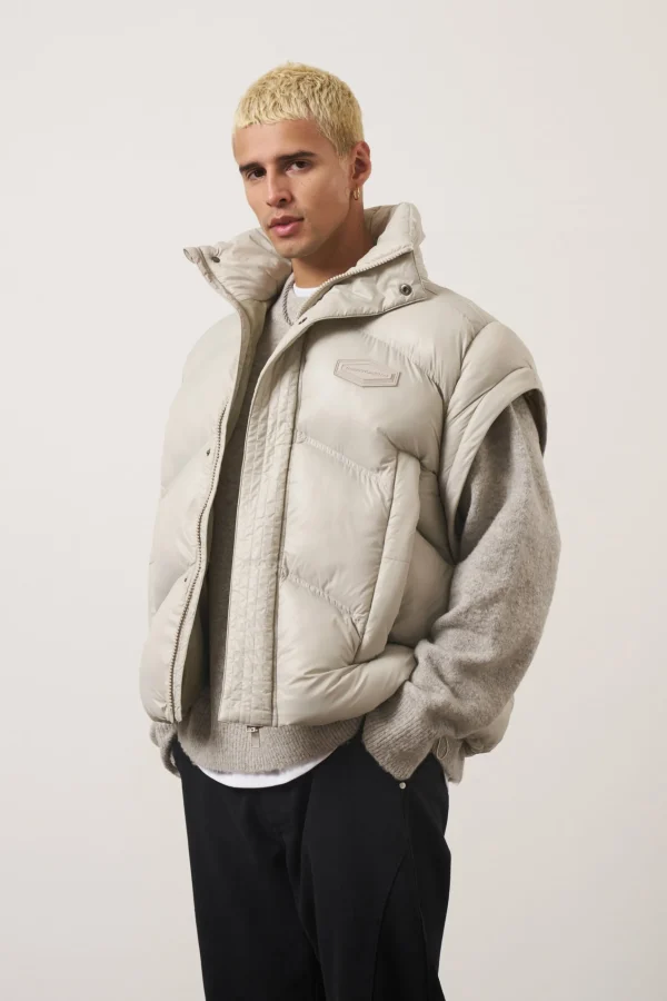 The Couture Club Zipper Sleeve Detail Puffer